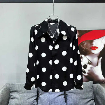 Polka Dot Printed Button-Up